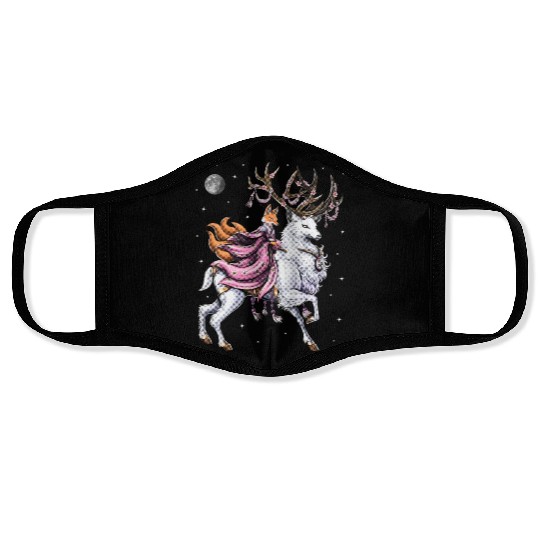 Japanese Kitsune Fox Riding Cherry Blossom Deer Face Masks