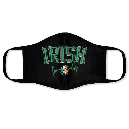 St. Patrick's Day Irish for a Day College Shamrock Face Masks