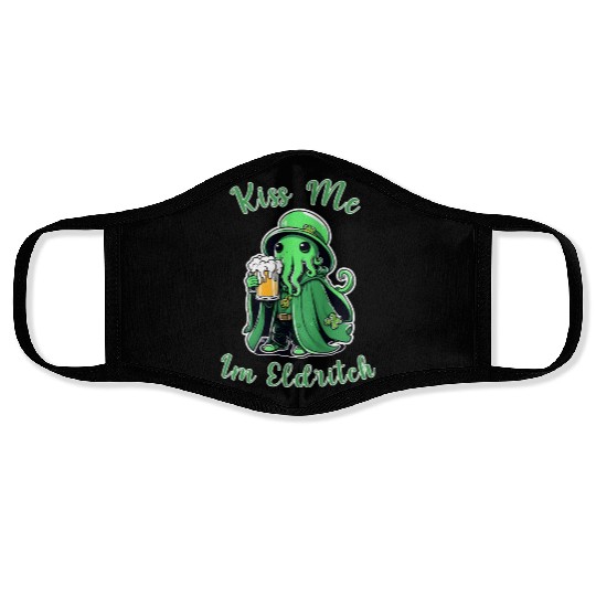 Kiss Me I'm Eldritch - St. Paddy's Day Cthulhu Face Masks