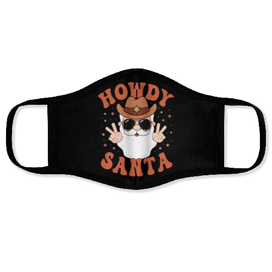 Howdy Santa Peace Christmas Western Cowboy Claus Face Masks