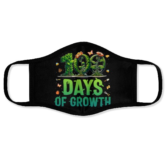 School Face Masks, 100 Days Of Growth Growing Plants