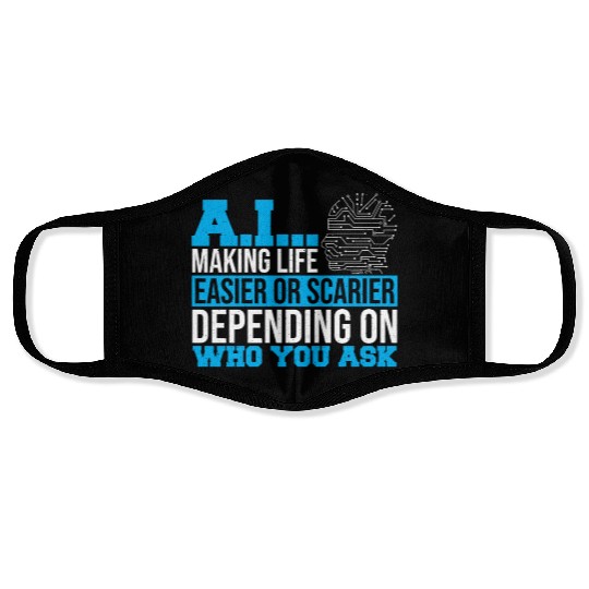 Computer Scientist Data Science Robot AI Prompt Face Masks