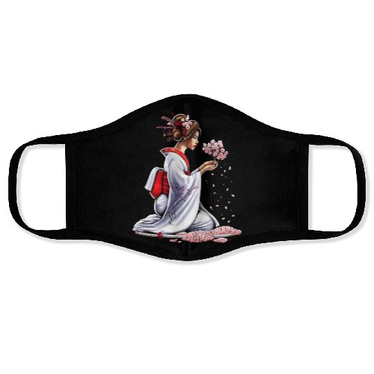Japanese Samurai Girl Face Masks