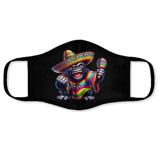 Cinco de Mayo Gorilla: Festive Design Face Masks