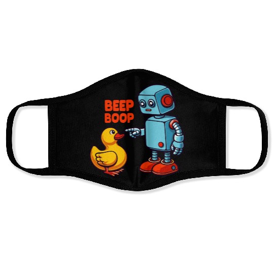 Beep Boop Robot With Duck Face Masks