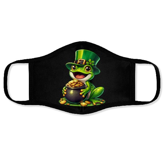 St. Patrick's Day Frog with Gold Face Masks