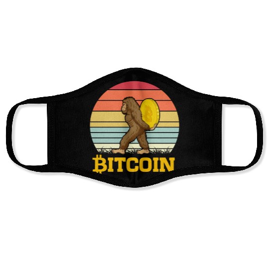 Bitcoin with Big Foot Face Masks