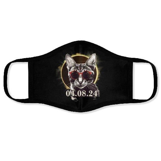 Total Solar Eclipse 2024 Cool Cat Lunar Path Of Face Masks