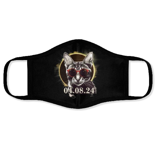 Total Solar Eclipse 2024 Cool Cat Lunar Path Of Face Masks