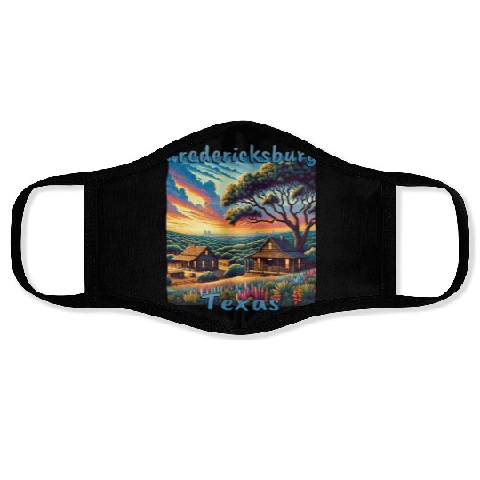 Fredericksburg TX: Sunset & German Culture Face Masks