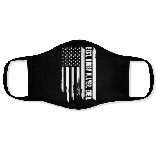 Rugby US Flag Rugby Player - Best Rugby Player Eve Face Masks