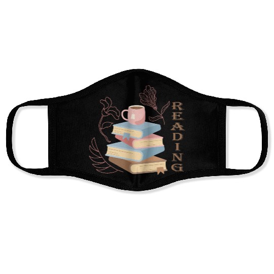 Addicted to reading books and tea Face Masks