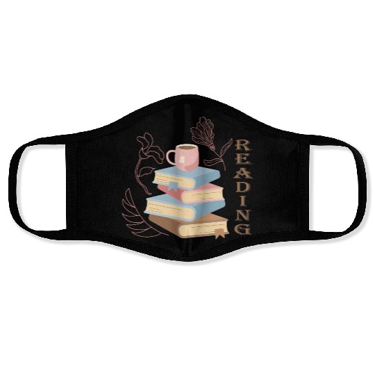 Addicted to reading books and tea Face Masks