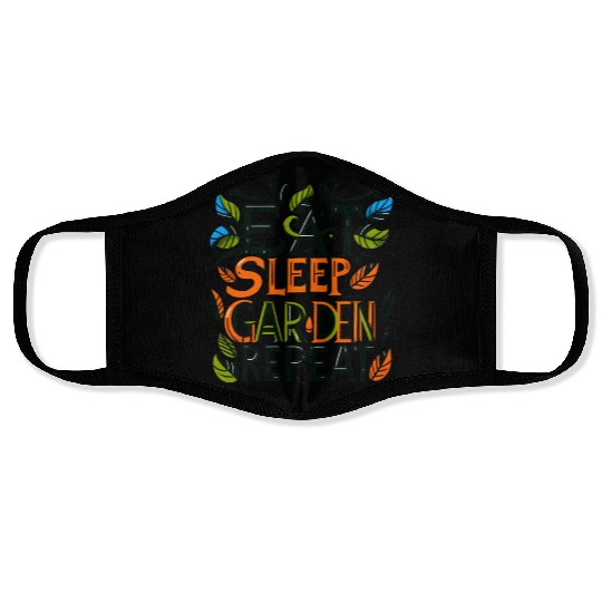 Eat Sleep Garden Repeat Face Masks