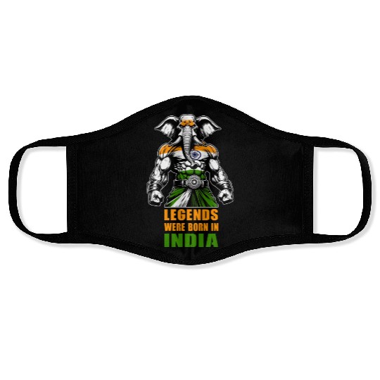 India elephant legends design Face Masks