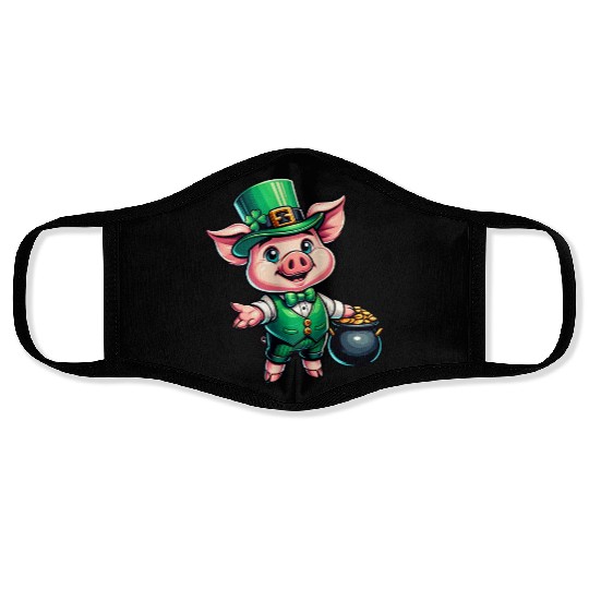 Cute St. Patrick's Piglet Face Masks
