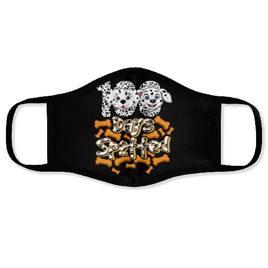 School Face Masks, 100 Days Spotted Dalmatian Puppy