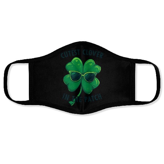 Shamrock Cutest Clover In The Path Face Masks