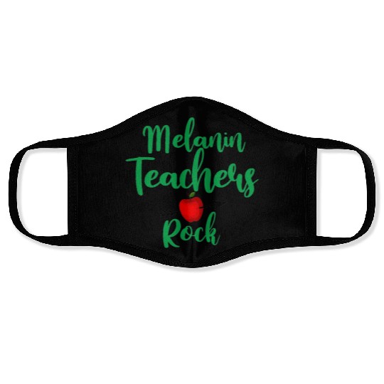 melanin teacher rock for light Face Masks