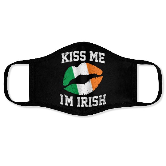 KISS ME IM IRISH ST PATRICKS DAY Face Masks