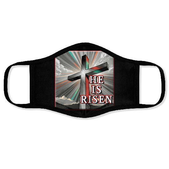 Cross, He is Risen - 2 Face Masks