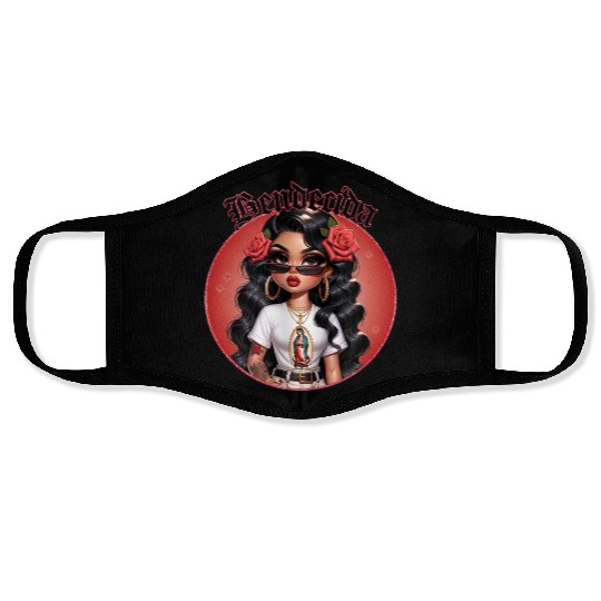 Blessed in Spanish Bendecida Catholic Gift Face Masks