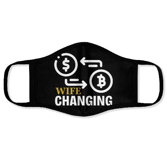 Black and Gold Wife Changing - Bitcoin Face Masks