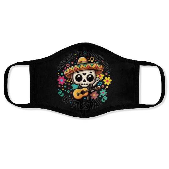 Skull with Cinco De Mayo Face Masks