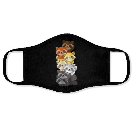 Bear Brotherhood Flag Pride Lgbtq Cute Raccoon Face Masks