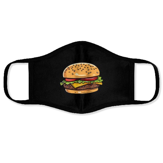 Bite burger Face Masks