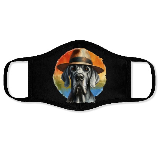 Great Dane Rainbow Face Masks