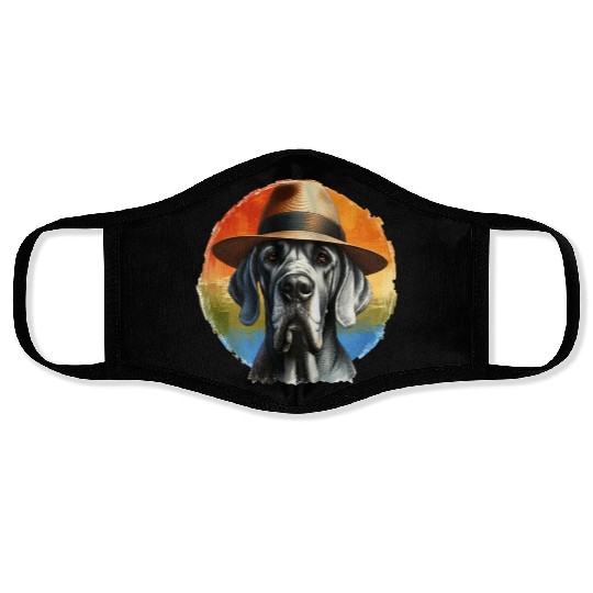 Great Dane Rainbow Face Masks