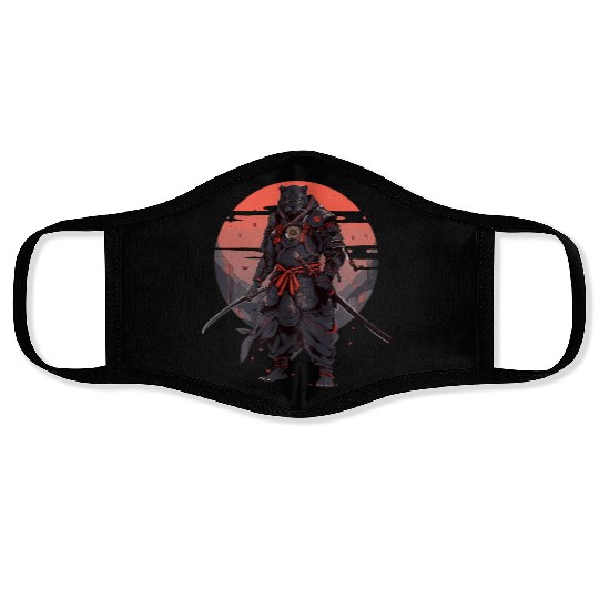 Samurai Katana Sword Japanese Panhter Face Masks