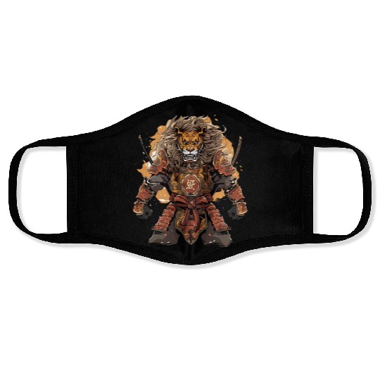 Samurai Katana Sword Anime Lion Manga Warrior Face Masks