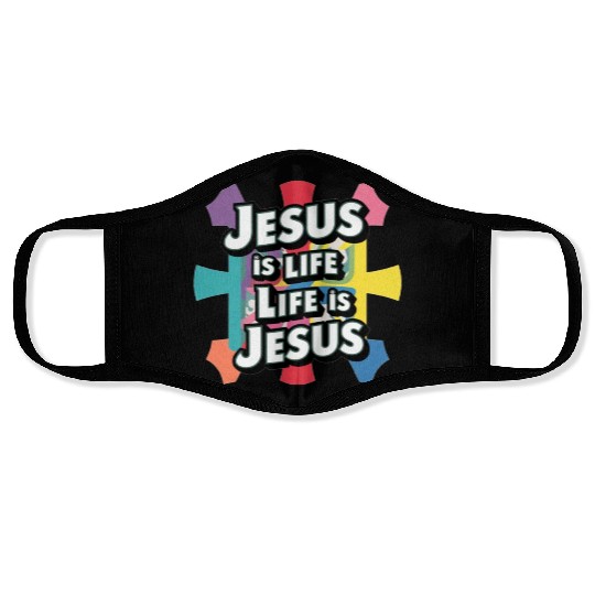 Jesus is life.Resurrection sunday Face Masks