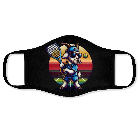 Goat Tennis Player Unique Sport Design Face Masks