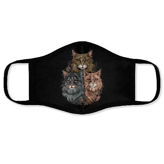 Maine Cat Gang Face Masks
