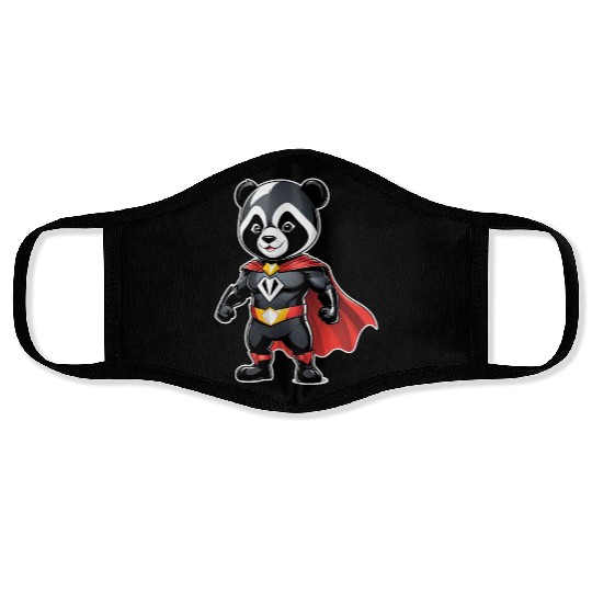 nice cute little superhero animal 6 Face Masks