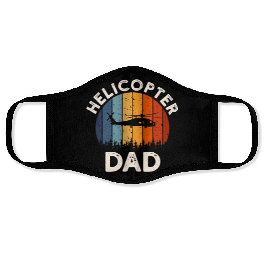 Helicopter Dad Sunset Father Love Face Masks