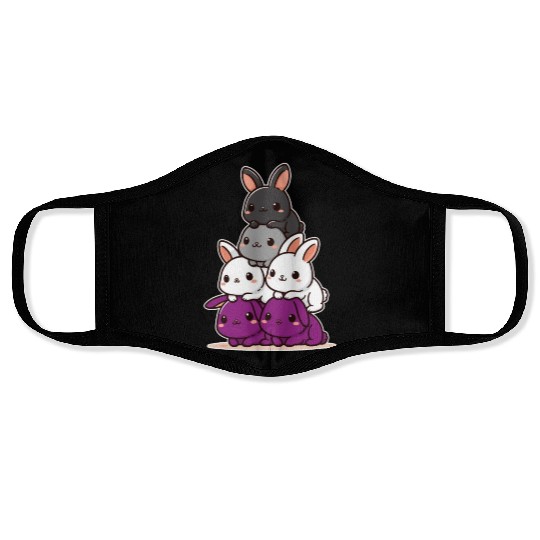 Bunnies Asexual Flag Pride Month Cute Bunnies Face Masks