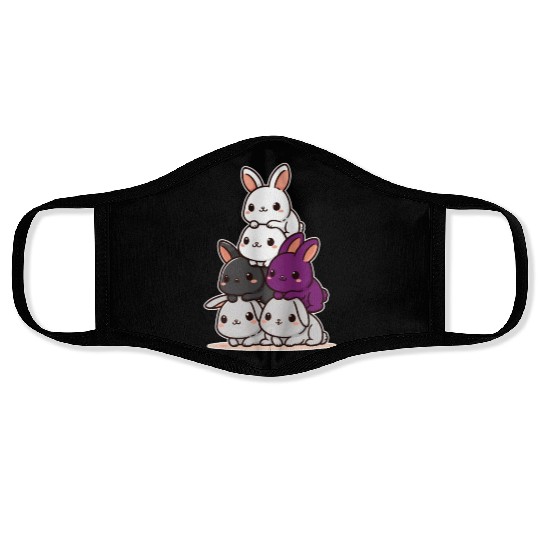 Bunny Demisexual Flag Pride Month Cute Bunny Face Masks