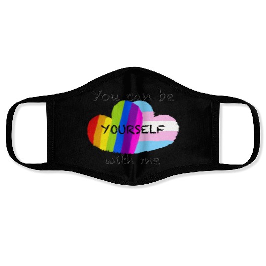 Pride hearts - You can be yourself with me Face Masks