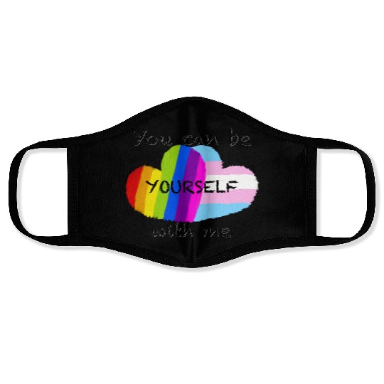 Pride hearts - You can be yourself with me Face Masks