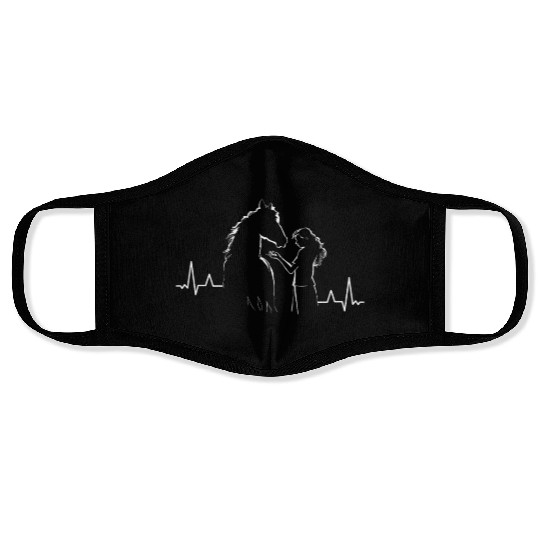 Horse Heartbeat Horseback Riding Countryside Face Masks