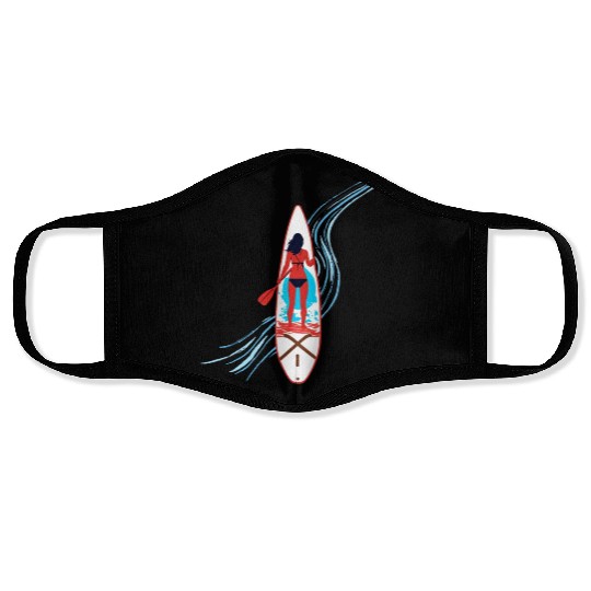 Paddleboard Paradise: A Tropical Escape Face Masks