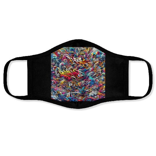 Graffiti Pulse Face Masks