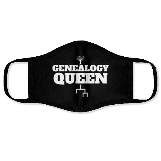 Genealogy Queen Family Lineage Women's Genealogist Face Masks