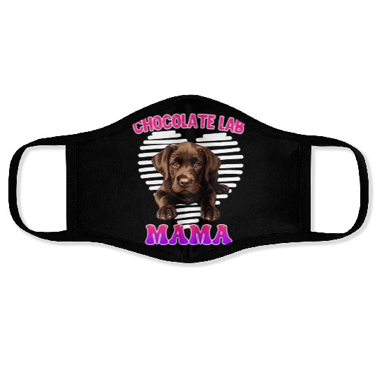 Labrador Retriever CHOCOLATE LAB MOM Labrador Face Masks