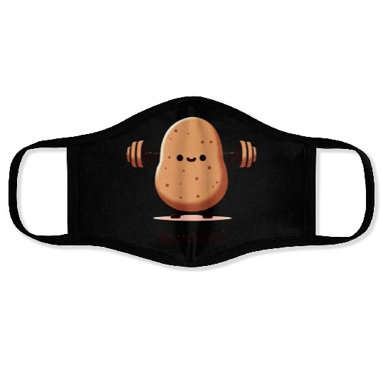 Spud Fit - Funny Potato Lifting Weights Design Face Masks