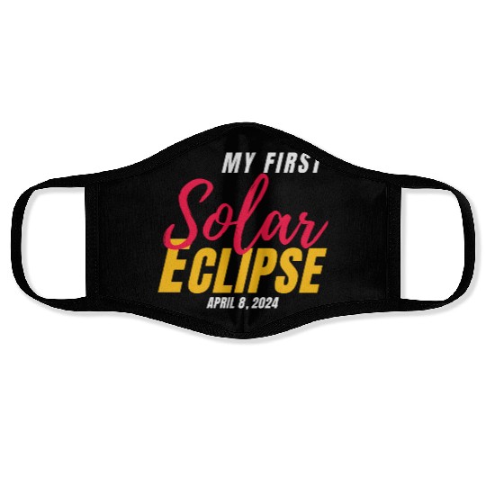 My First Total Solar Eclipse April 8, 2024 Face Masks